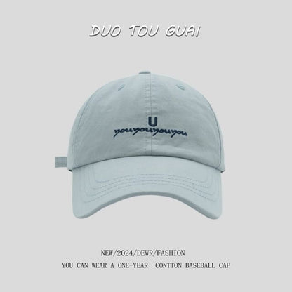 Lettering Baseball Cap Embroidered