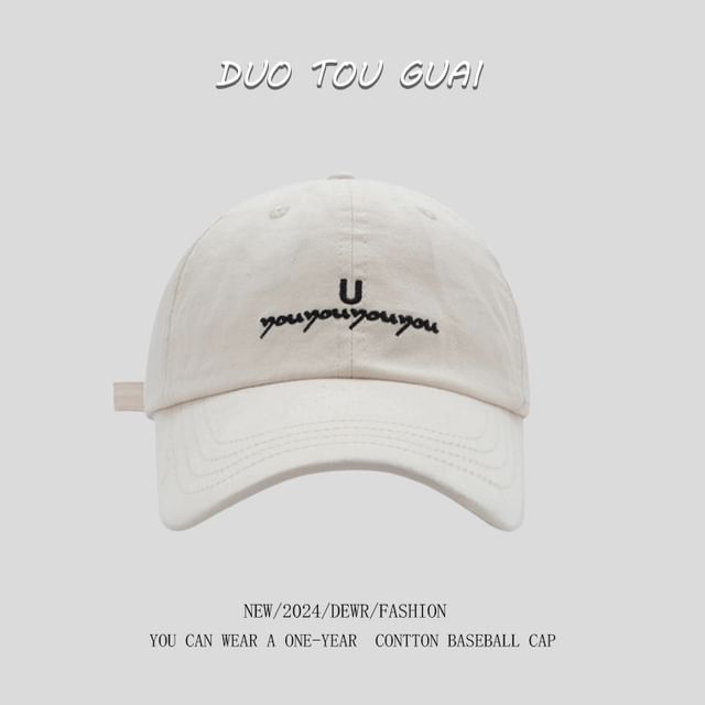 Lettering Baseball Cap Embroidered