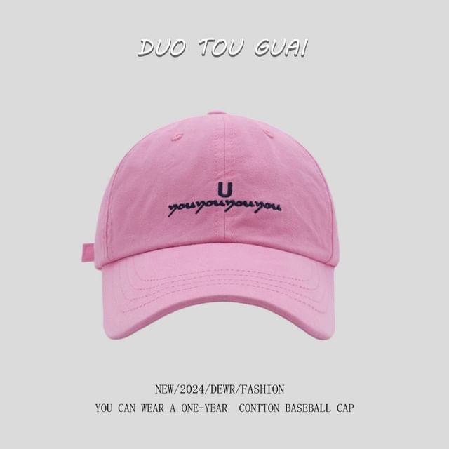 Lettering Baseball Cap Embroidered