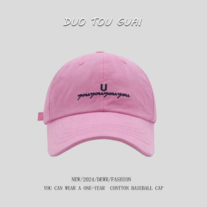 Lettering Baseball Cap Embroidered