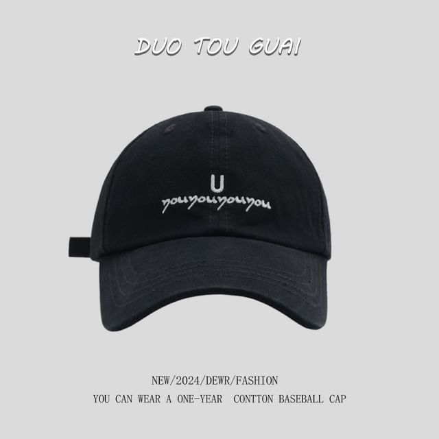 Lettering Baseball Cap Embroidered