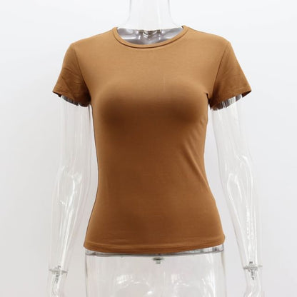T-Shirt Round Neck Plain Short-Sleeve