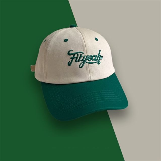 Lettering Cap Baseball Panel Embroidered