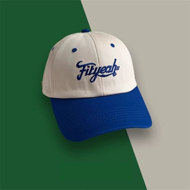 Lettering Cap Baseball Panel Embroidered
