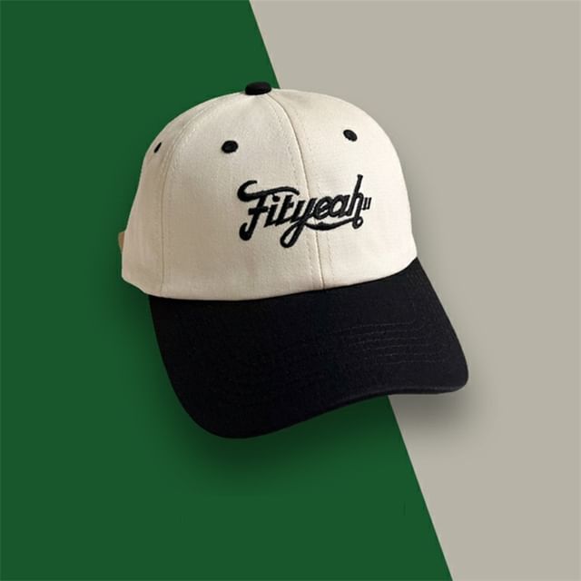 Lettering Cap Baseball Panel Embroidered
