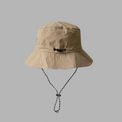 Plain Drawstring Bucket Hat