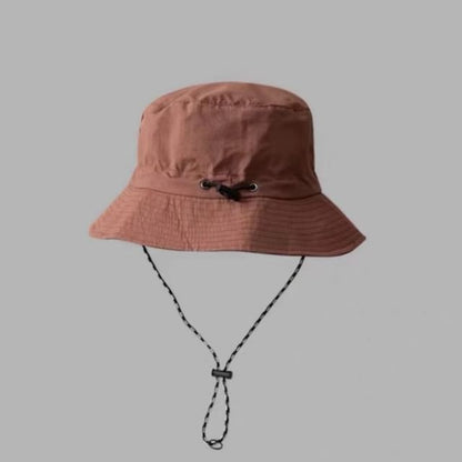 Plain Drawstring Bucket Hat