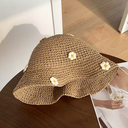 Hat Bucket Flower Straw
