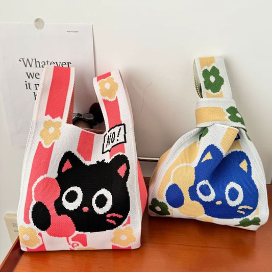 Cat Knit Tote Bag