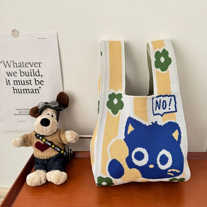 Cat Knit Tote Bag