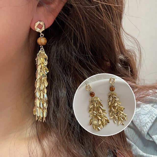 Wheat Alloy Chandelier Earring