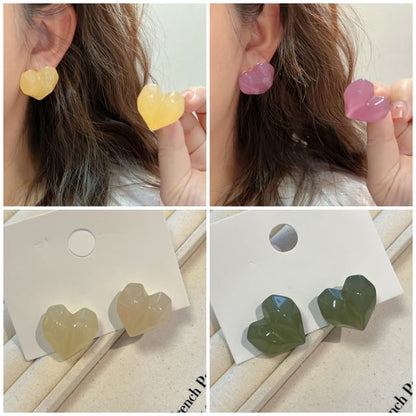 Heart Resin Stud Earring