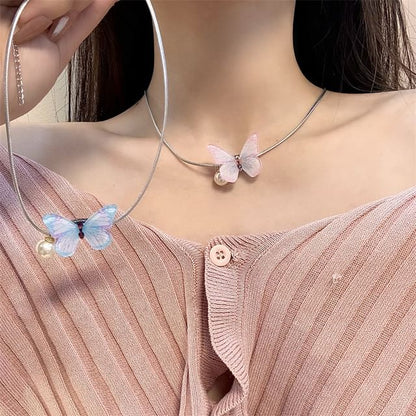 Butterfly Alloy Choker