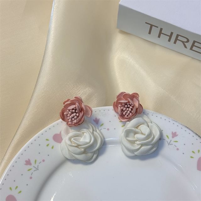 Floral Fabric Drop Earring