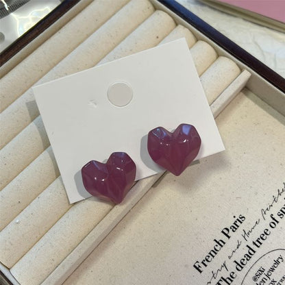 Heart Resin Stud Earring
