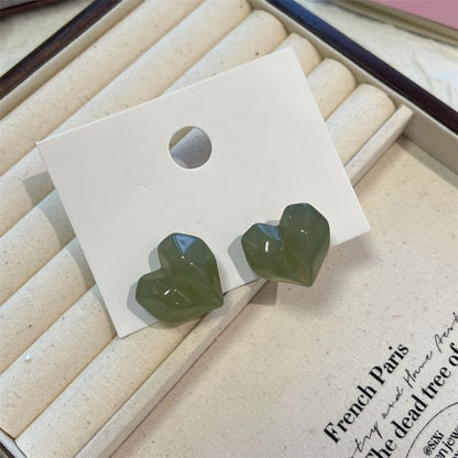 Heart Resin Stud Earring