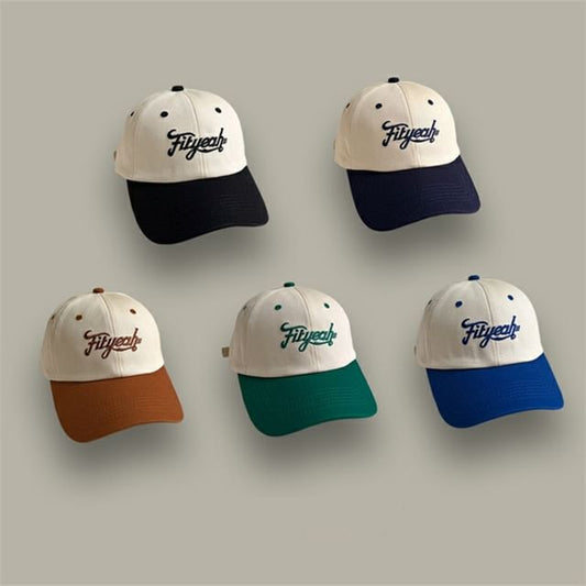 Lettering Cap Baseball Panel Embroidered