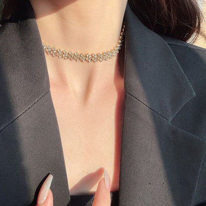 Rhinestone Alloy Choker