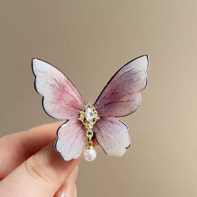 Butterfly Rhinestone Alloy Hair Clip