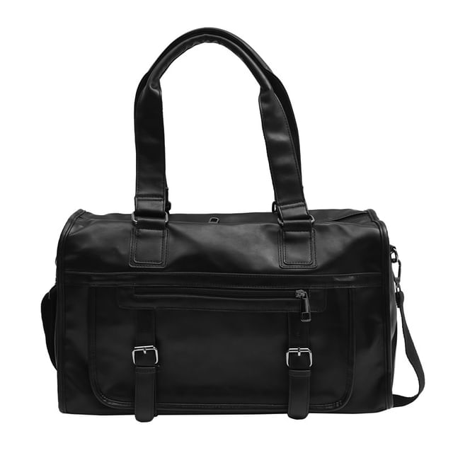 Faux Leather Plain Carryall Bag