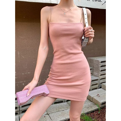 Thin Strap Simple Mini Sheath Dress