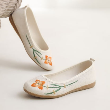 Flats Flower Embroidered