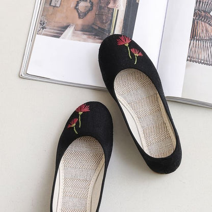 Embroidered Flats Flower