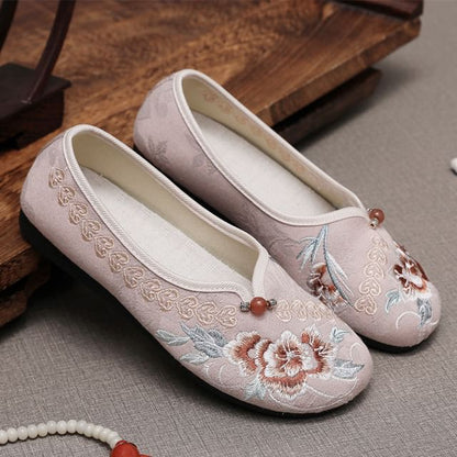 Embroidered Flower Flats