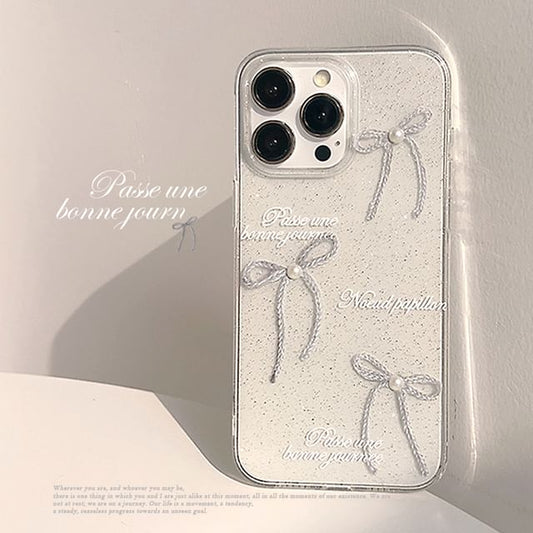 Bow Faux Pearl Phone Case