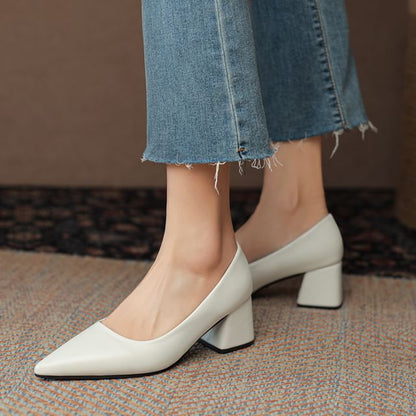 Block Heel Pointed Pumps