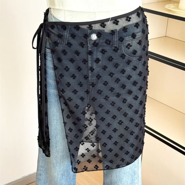 Skirt Lace Apron Half