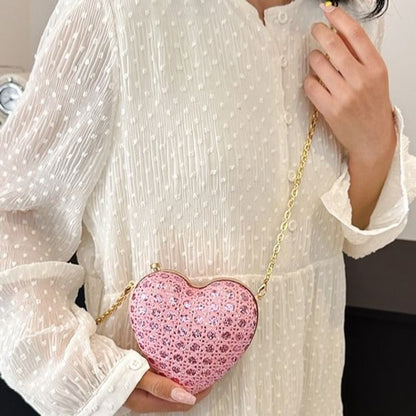 Chain Strap Heart Crossbody Bag