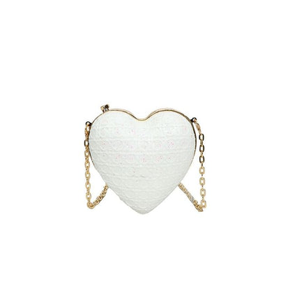 Chain Strap Heart Crossbody Bag