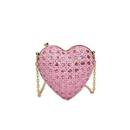 Chain Strap Heart Crossbody Bag
