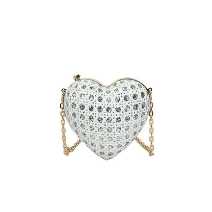 Chain Strap Heart Crossbody Bag