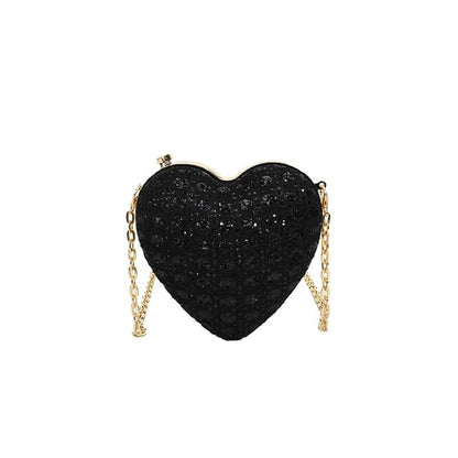 Chain Strap Heart Crossbody Bag