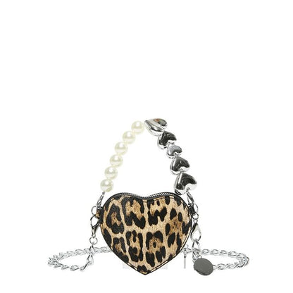 Leopard Print Heart Crossbody Bag