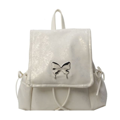 Butterfly Studded Multi-Pocket Flap Backpack
