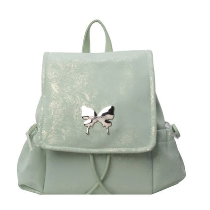 Butterfly Studded Multi-Pocket Flap Backpack