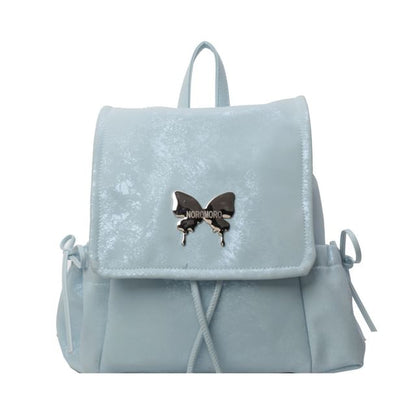 Butterfly Studded Multi-Pocket Flap Backpack