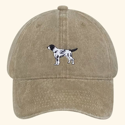 Dog Embroidered Washed Baseball Cap