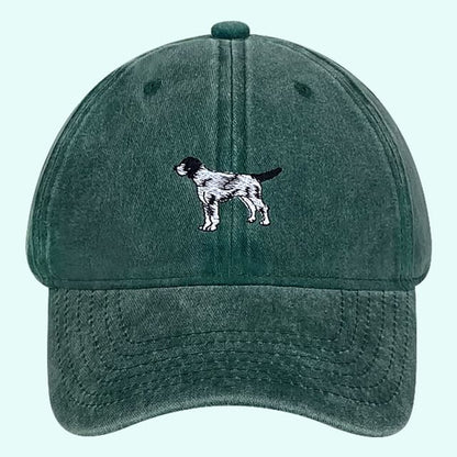 Dog Embroidered Washed Baseball Cap