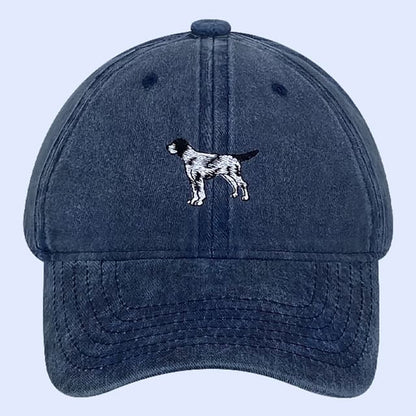 Dog Embroidered Washed Baseball Cap