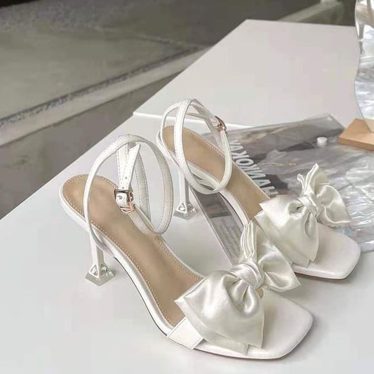 Accent Heel Bow High Sandals