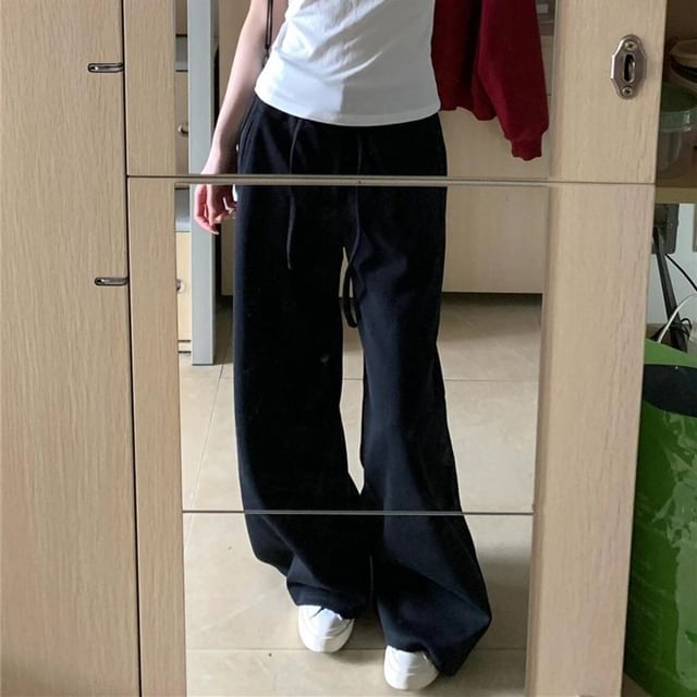 Mid Rise Plain Wide Leg Pants (Various Designs)