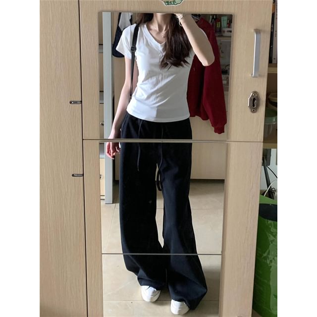 Mid Rise Plain Wide Leg Pants (Various Designs)