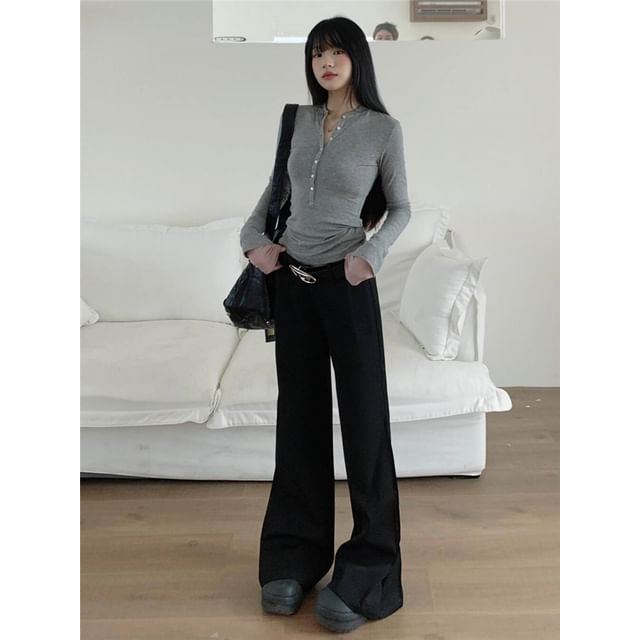 Low Rise Plain Flared Pants (Various Designs)