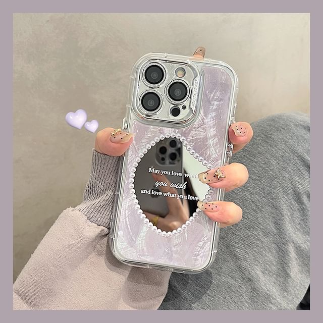 Faux Mirrored Phone Pearl Case
