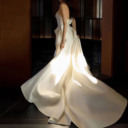 Gown Plain Wedding Shoulder Off Mermaid