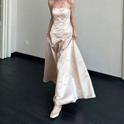 Gown Wedding Rhinestone Strapless A-Line